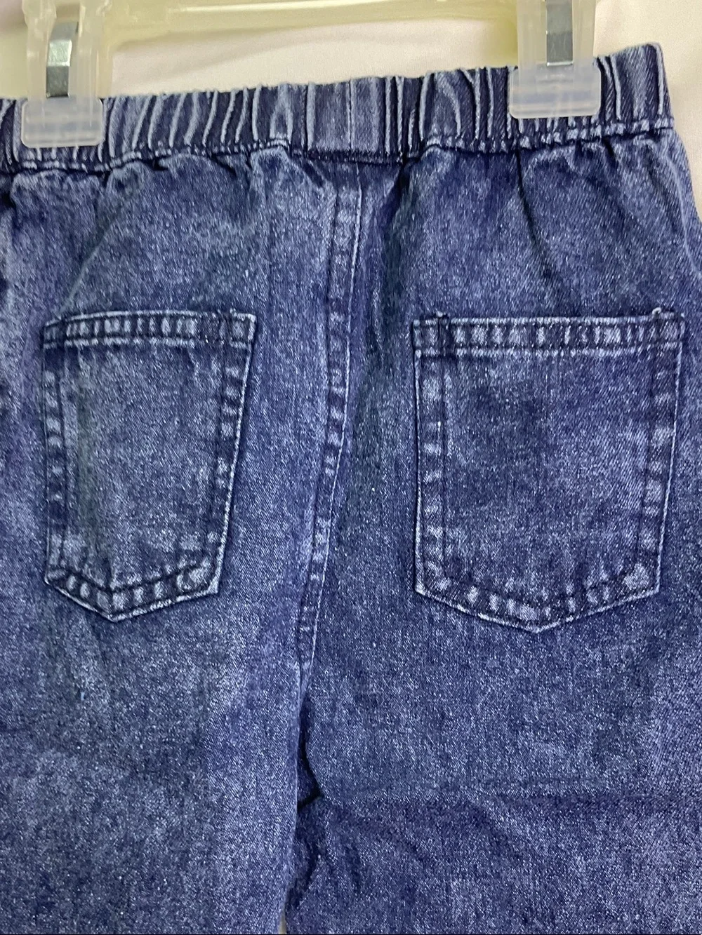 Kids Elastic-Waist Distressed Jeans - Dark Blue